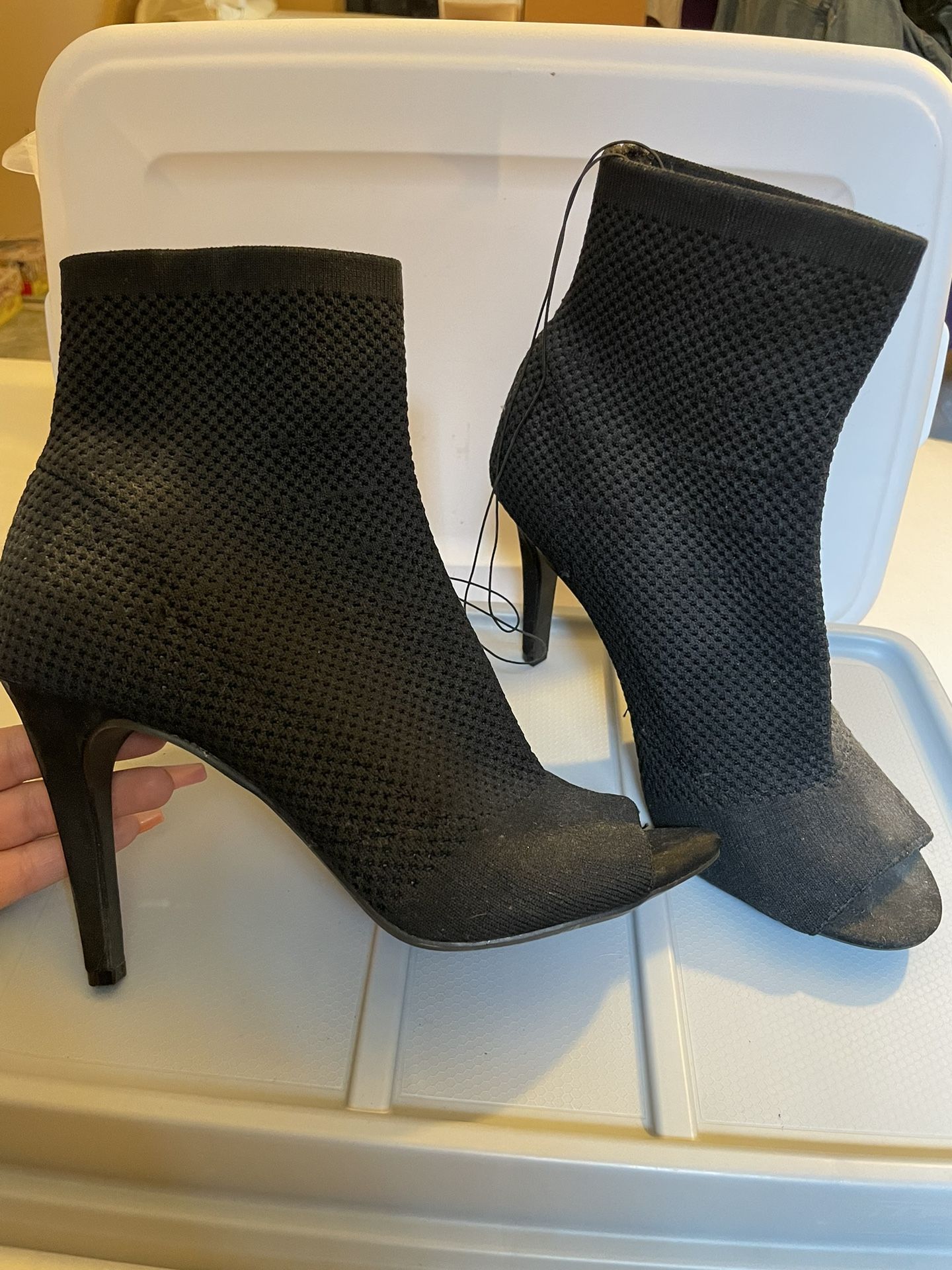 New Black Heel Bootie Size 7