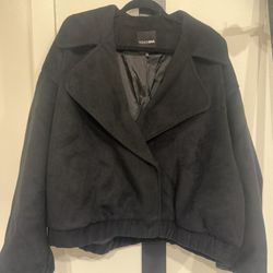 fashion nova oversized black coat 