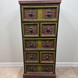 Vintage Asian Bali Handmade Drawer Chest