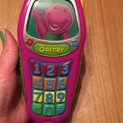 2017 Mattel BARNEY THE DINOSAUR Best Manners 7" Buttoned Play Phone Toy TESTED