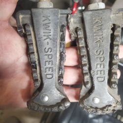 Old School Black  Kwik-Speed 1/2 inch BMX Race Bike Pedals