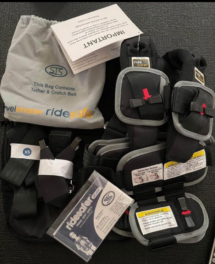 Ride Safer Delight Travel Vest Gen 5 Black Size XS 22-40 lbs JD14001BLG