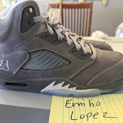Jordan retro 5 sz 10 Wolf grey Nike air metallic