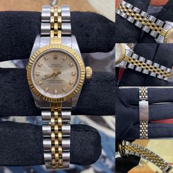 Rolex 26mm Factory Diamond Dial Oyster Perpetual 