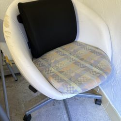 Office Chair + Lumbar Support Cushion