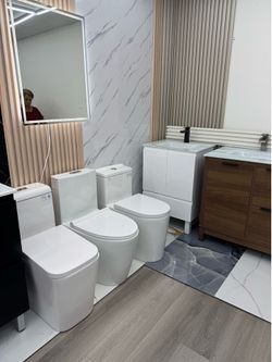 White Two-Piece Toilets – Set of Two