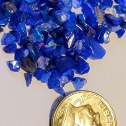 Royal Blue Natural Ethiopian Fire Opal Crystal Chips - 20pcs. 4-5mm