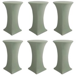 Cocktail Table Covers-Spandex Round High Top Table Cloths 6 Pack 32x43 Inch