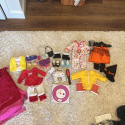 Anerican Girl Doll Clothes, Accessories, Backpack, Games Set, And Dog