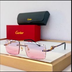 Cartier Rimless Sunglasses Pink Gradient Lenses