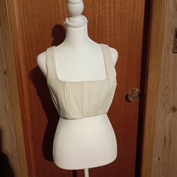 NWT 7 For All Mankind Cream Crop Top Small