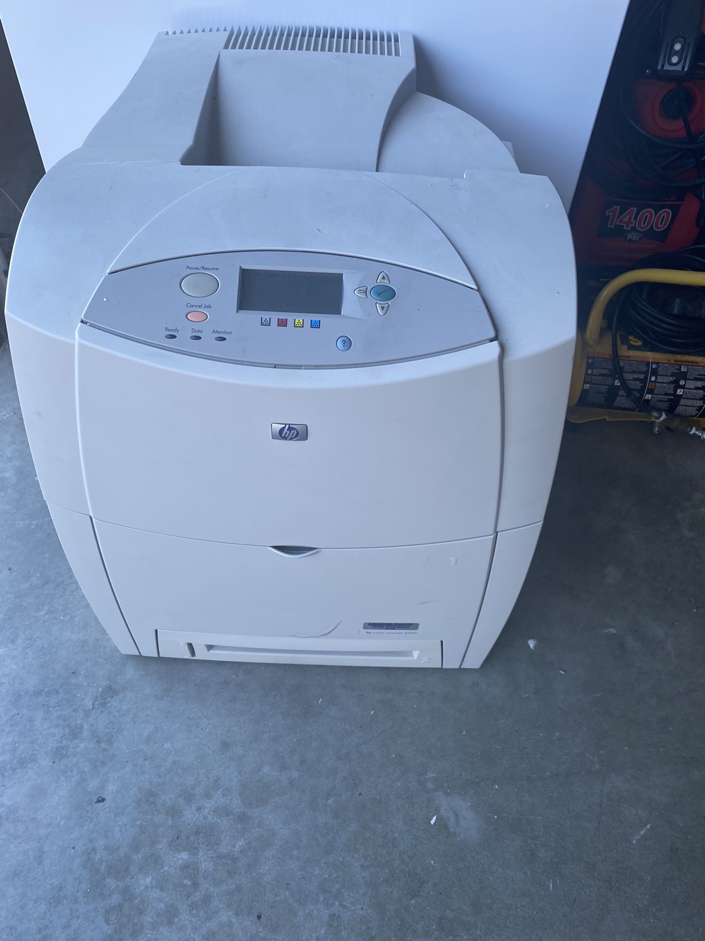 Old IT equipment bbq printer and server cabinet