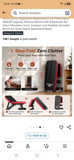 NICEPEOPLE Adjustable Foldable Weight Bench
