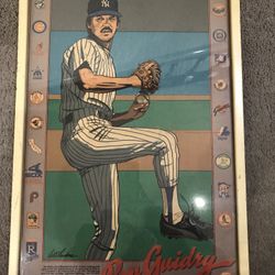 Framed Ron Guidry Daily News Poster 21x14 Nice Condition 
