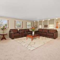 3-Piece Leather Sofa Set (Costco)  – Excellent Condition