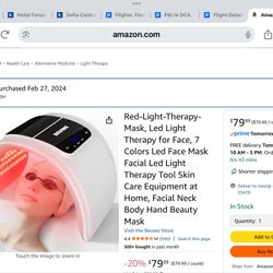 Red-Light-Therapy-Mask, Led Light Therapy for Face, 7 Colors Led Face Mask Facial Led Light Therapy Tool Skin Care Equipment at Home, Facial Neck Body