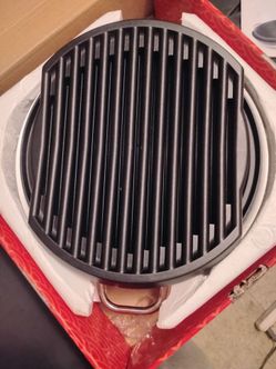 Round Cast Iron Grill Pan with Handle