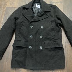 Men’s Black Pea Coat Jacket Size Small By Old Navy #15