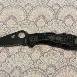 Like New Condition Spyderco H2 Steel Folding Knife  With No Box