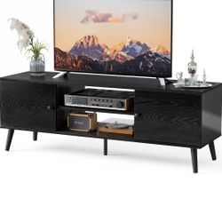 TV Stand for 55 & 60 inch Television, Entertainment Center with Storage, 2 Cabinet 