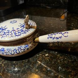 Stunning Cobalt Blue & White Porcelain Silent Butler Crumb Catcher Marked