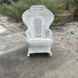 Gorgeous Victorian, Real Wicker White Rocking Chair