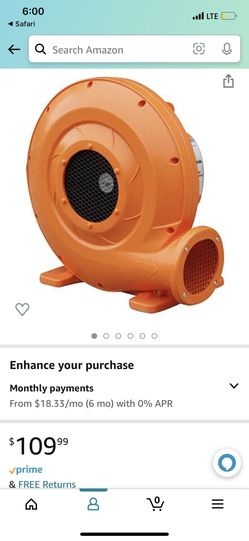 Like New 0.6hp Air Blower Pump For Bounce House Etc 