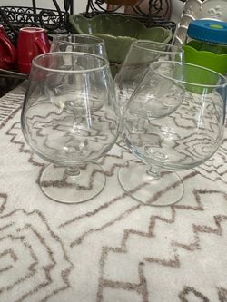 princess house 4 small brandy glasses