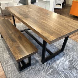 Rustic Urban Wood Dining Table 