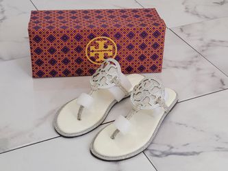 Tory burch white sandals size 8
