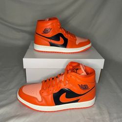 WMNS Air Jordan 1 Mid Rush Orange  DM3381-600 Size 8.5 Sneakers