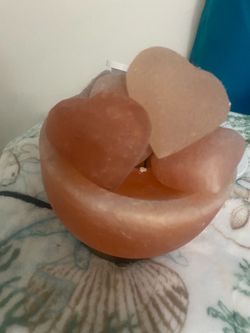 Combo Himalaya salt lamp  and heart stone