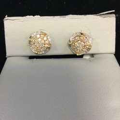 10K Diamond Cluster Earrings