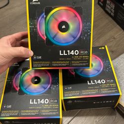 6 Corsair LL140 RGB Fans For PC New Never Used $95