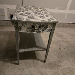 Grey Patterned End Table