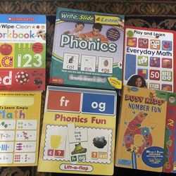 Erase And Wipe And Phonics Books Lot