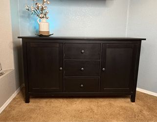 Black Buffet Credenza Sideboard With Three Drawers