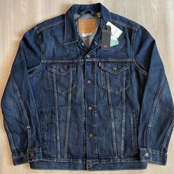 New With Tags Levi's Premium Men's Classic Denim Trucker Jacket Wash Tencel Fabric