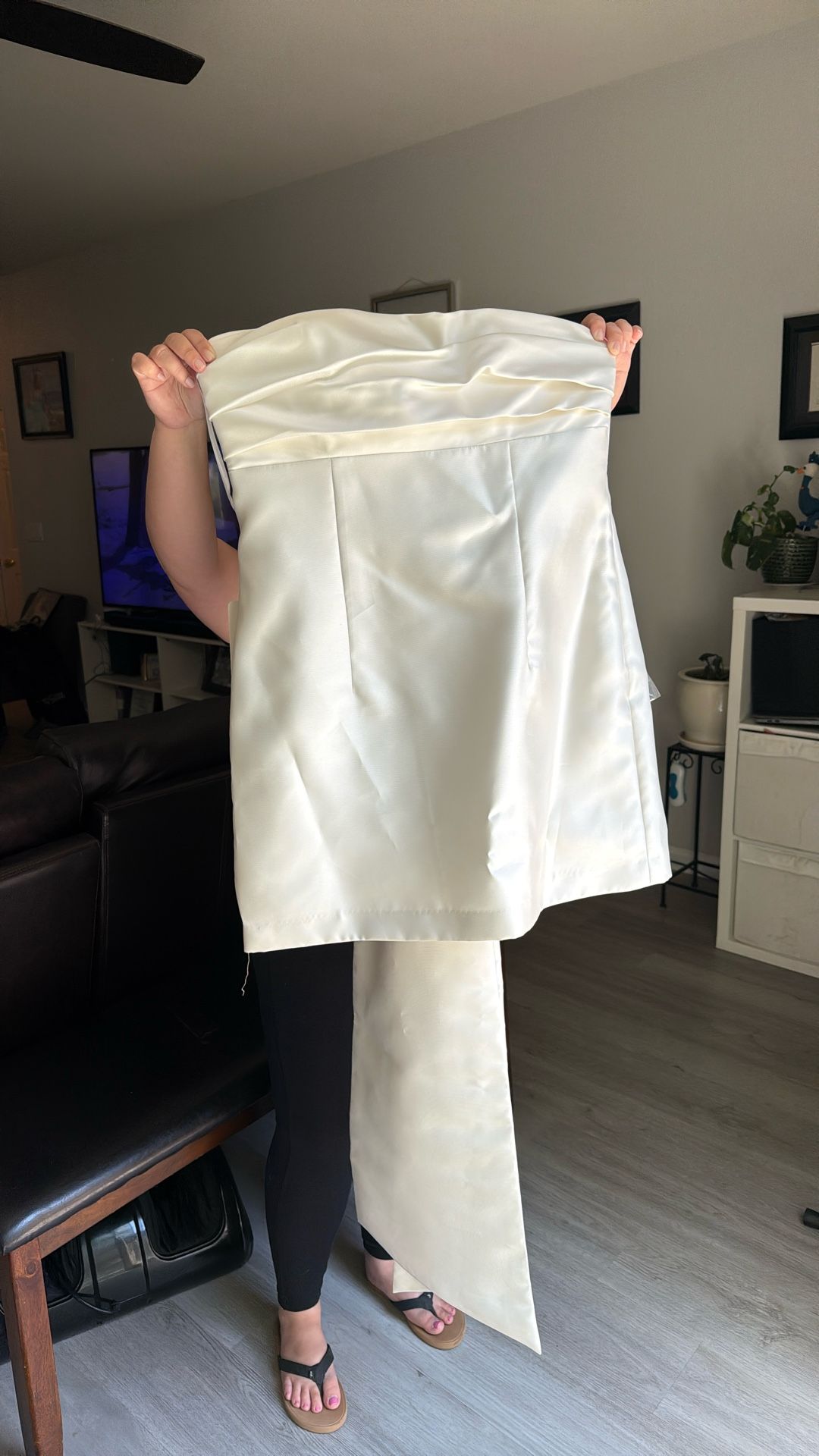 Bridal Short White Dress With Bow