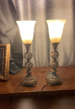 Heavy metallic table lamps