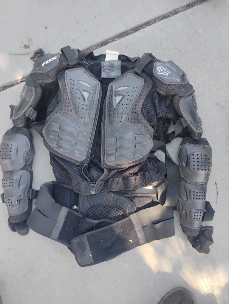 Fox Chest Protector Long Sleeve Black With Waist Kidney Support Like New Look@@@