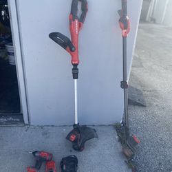 Lot craftsman cmcf800 1/4" impact driver & 2 Weedeater 