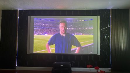 Hisense 4k short trow projector , 120 Elite screen , nakamachi sound bar , rear speakers , 2 sub woofer 800 W