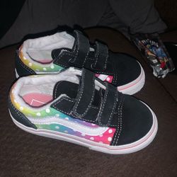 Vans Old Skool V Polka Dot Glow Rainbow Kids