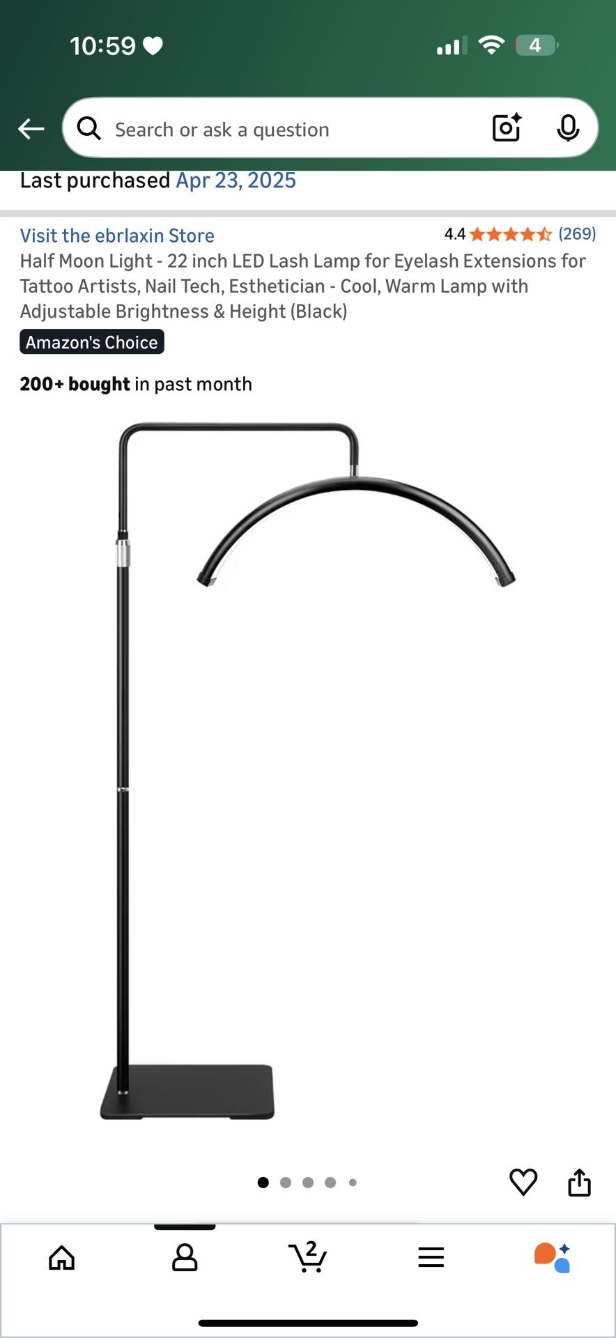 Half Moon Light - 22 inch LED Lash Lamp for Eyelash