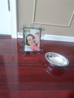 Frame silver & candy bowl (heavy metal) (measurement in description)