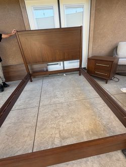 Mid-Century Modern Wood Bed Frame