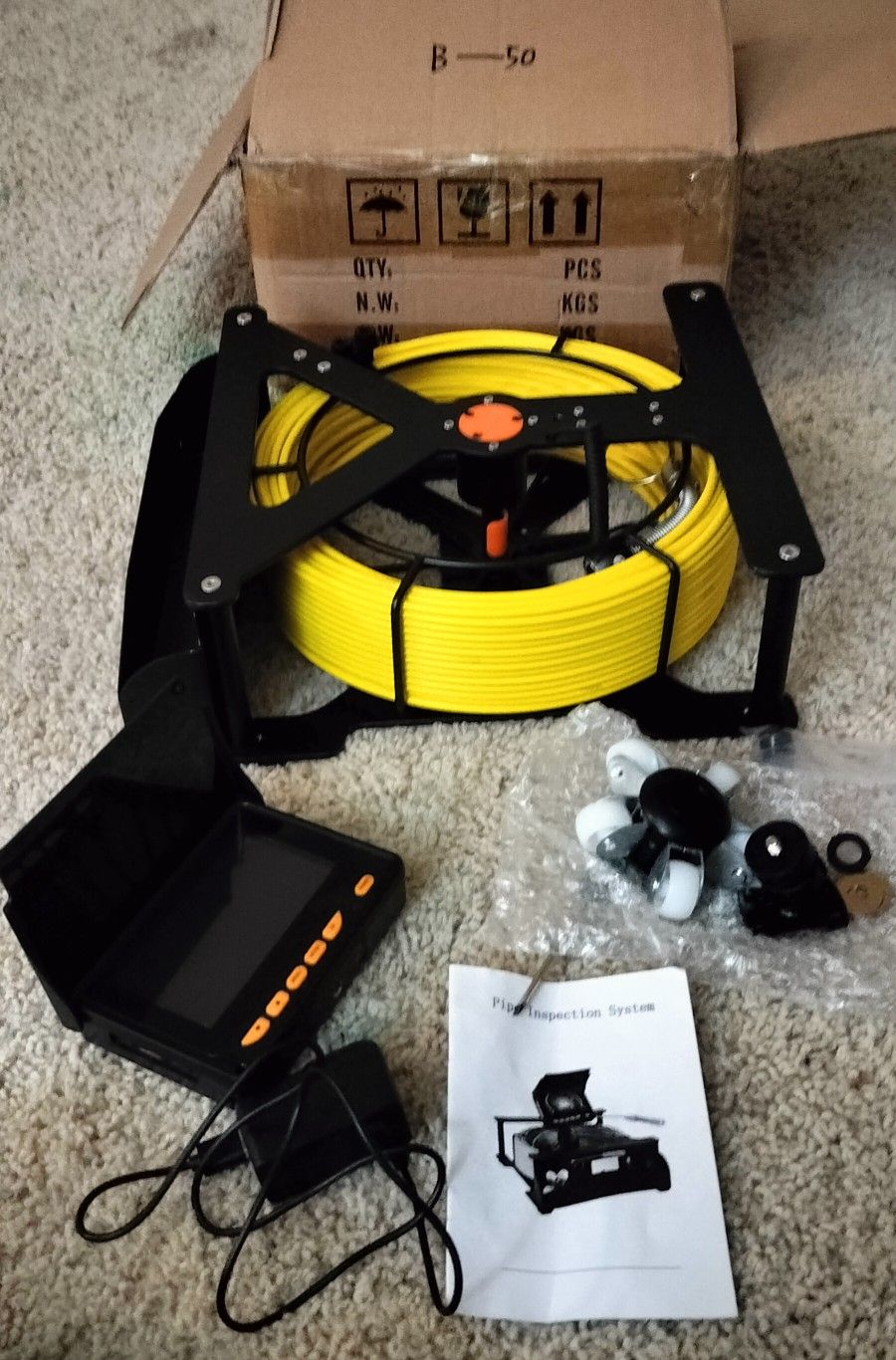 SYANSPAN Sewer Camera 100ft/Drain Pipe Camera HD 4.3in Screen with 16GB DVR/ see description ππ