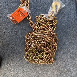 1/2" G80 Trailer Safety Chain Heavy Duty, Grade 80 Transport Binder Chains 1/2 inch x 20 Feet with G80 Clevis Grab Hook, 1/2" Tow Chains with Hook 1,2