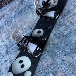 Burton 120 cm snowboard/bindings/wax-also sell bibs/coats/boots/goggles/helmets/ski masks/gloves